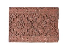 A Mughal red sandstone panel from a frieze