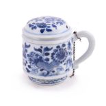 A rare Chinese porcelain blue and white mustard pot and cover