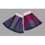 Two attractive Chinese summer damask skirts