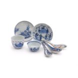 A Nanking Cargo blue and white tea bowl and saucer