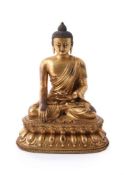 A Chinese gilt bronze buddha