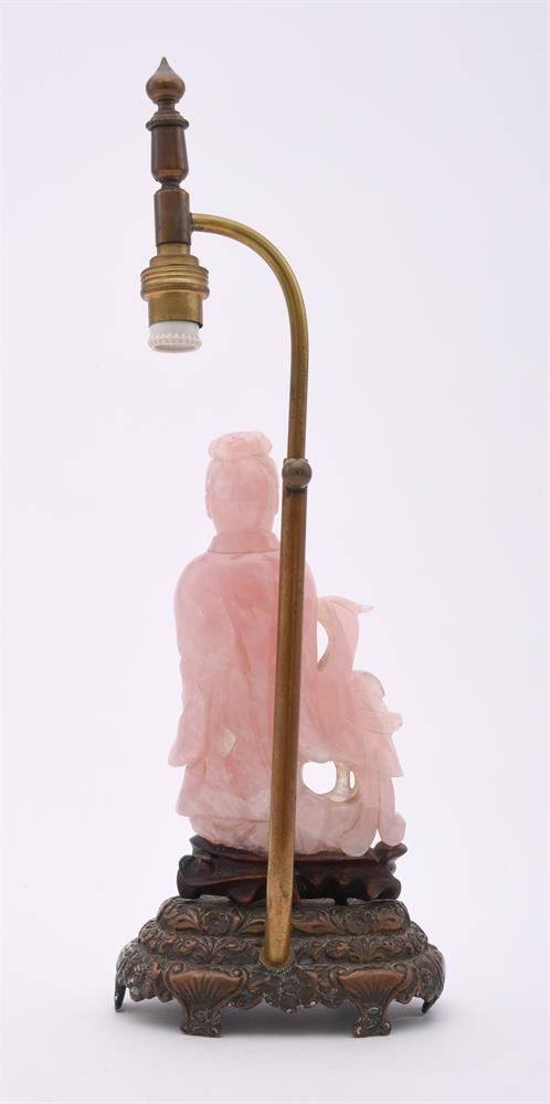 A Chinese rose quartz figure - Image 3 of 3