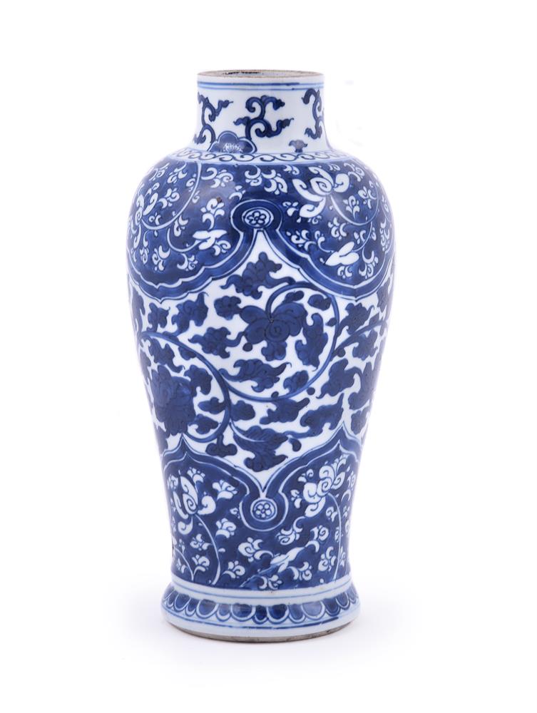 A Chinese blue and white vase