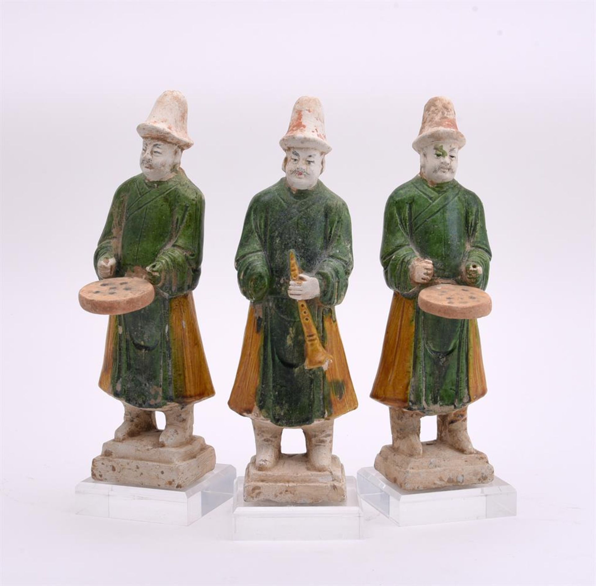Three Chinese Tang style Sancai figures of Musicians - Image 5 of 5