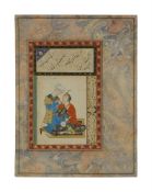A Safavid painting of a pair of Lovers