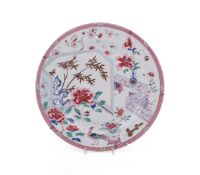 A large Chinese Famille Rose circular dish