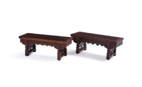 A pair of Chinese hongmu table stands