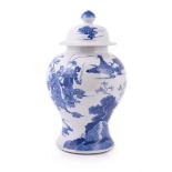 A Chinese blue and white vase and cover