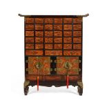 A Chinese wood medicine cabinet