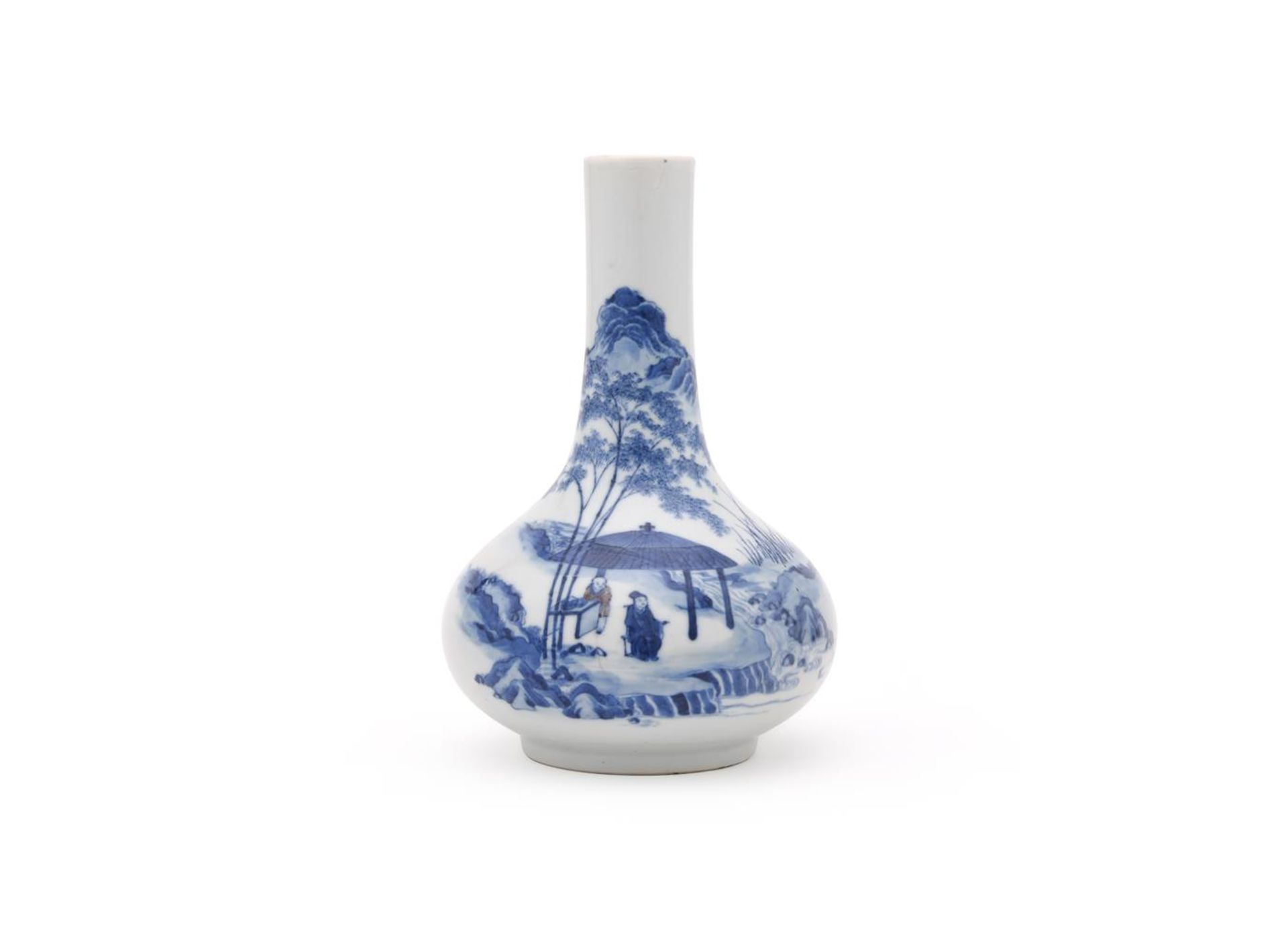 A Chinese blue and white and underglaze red bottle vase - Image 2 of 3
