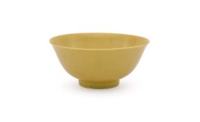 A Chinese yellow-glazed bowl