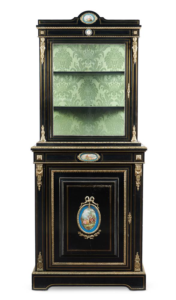 A PAIR OF NAPOLEON III EBONISED AND GILT METAL MOUNTED SIDE CABINETS - Image 2 of 5