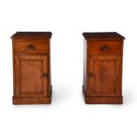 A PAIR OF VICTORIAN MAHOGANY BEDSIDE CUPBOARDS