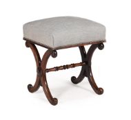 Y A GEORGE IV ROSEWOOD X-FRAME STOOL ATTRIBUTED TO GILLOWS