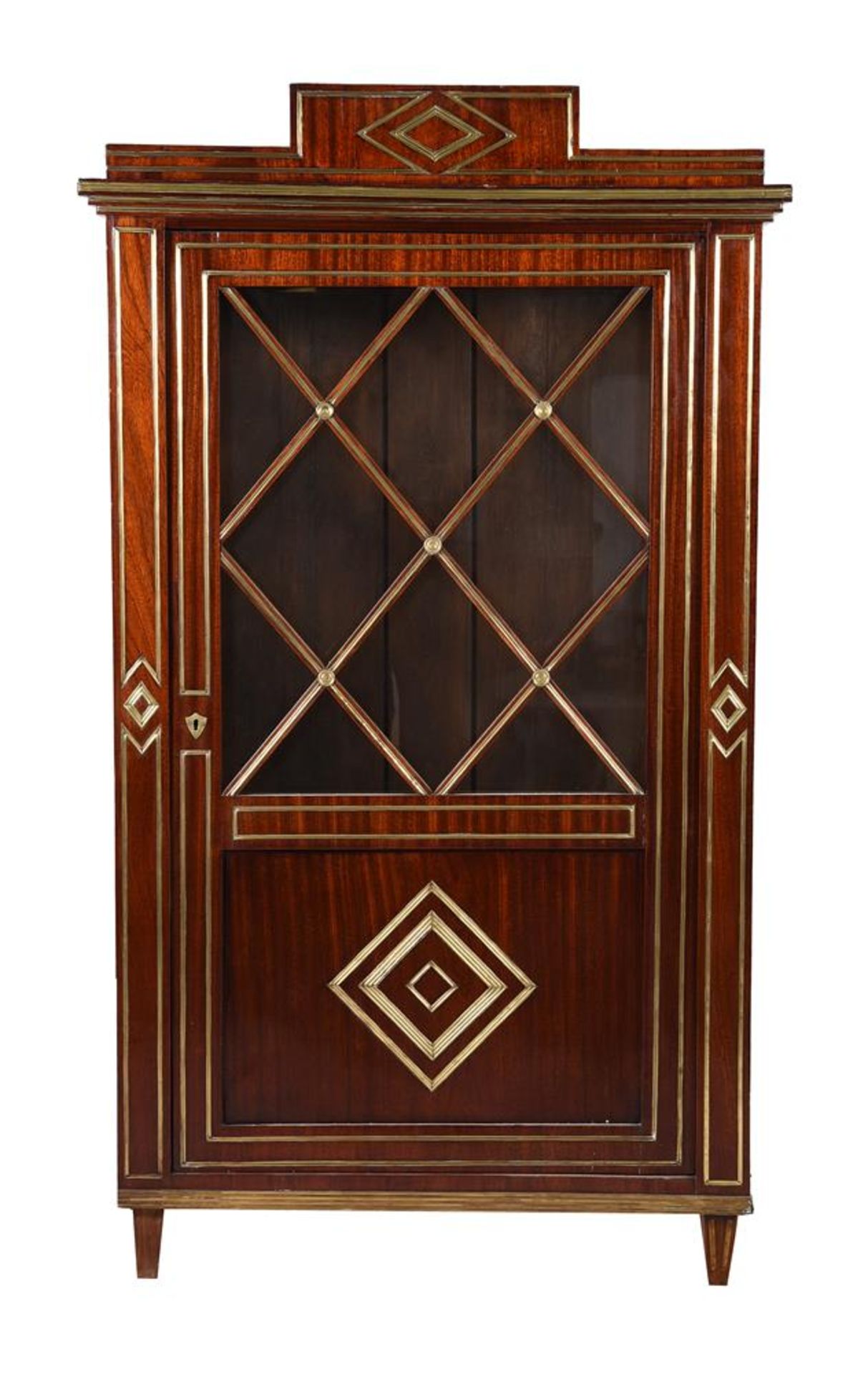 A CONTINENTAL MAHOGANY AND BRASS MOUNTED SIDE CABINET