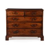 A GEORGE III MAHOGANY AND LINE INLAID CHEST OF DRAWERS