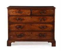 A GEORGE III MAHOGANY AND LINE INLAID CHEST OF DRAWERS
