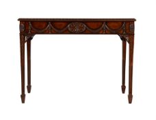 AN EDWARDIAN MAHOGANY SIDE TABLEI, N THE MANNER OF ROBERT ADAM