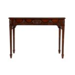 AN EDWARDIAN MAHOGANY SIDE TABLEI, N THE MANNER OF ROBERT ADAM