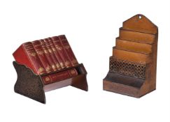 Y A TORTOISESHELL AND BRASS MOUNTED BOULLE MINIATURE BOOKSHELF