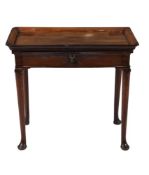 A GEORGE II MAHOGANY TRAY TOP SIDE OR SILVER TABLE