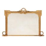 A VICTORIAN GILTWOOD AND COMPOSITION OVERMANTEL WALL MIRROR