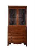 A GEORGE III MAHOGANY SECRETAIRE BOOKCASE