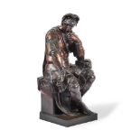 AFTER MICHELANGELO BUONARROTI (ITALIAN, 1475-1564), A BRONZE MODEL OF LORENZO DE' MEDICI