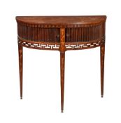 A DUTCH WALNUT AND MARQUETRY INLAID SIDE TABLE