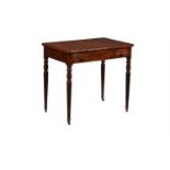 Y A REGENCY MAHOGANY AND EBONY STRUNG GAMES TABLE