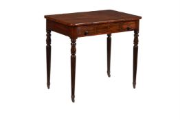 Y A REGENCY MAHOGANY AND EBONY STRUNG GAMES TABLE