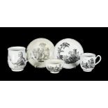 A SELECTION OF WORCESTER TRANSFER PRINTED PORCELAIN