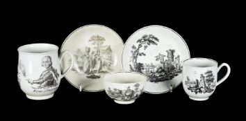 A SELECTION OF WORCESTER TRANSFER PRINTED PORCELAIN
