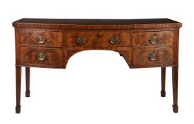 Y A REGENCY MAHOGANY BOWFRONT SIDEBOARD