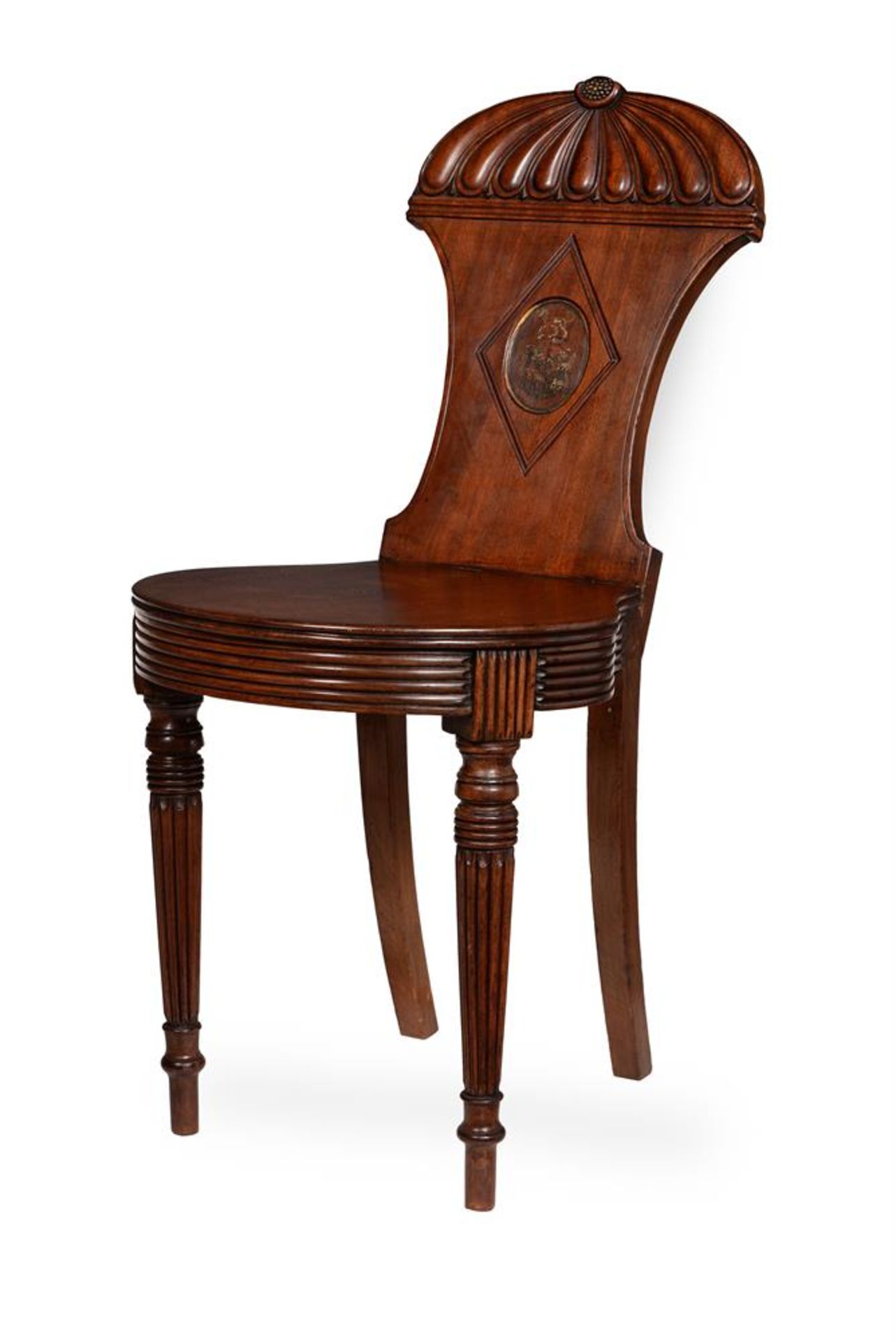 A PAIR OF REGENCY MAHOGANY HALL CHAIRS - Bild 2 aus 4