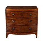 A REGENCY MAHOGANY AND SATINWOOD BANDED BOWFRONT CHEST OF DRAWERS