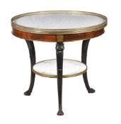 A DIRECTOIRE MAHOGANY AND BRASS MOUNTED GUERIDON TABLE