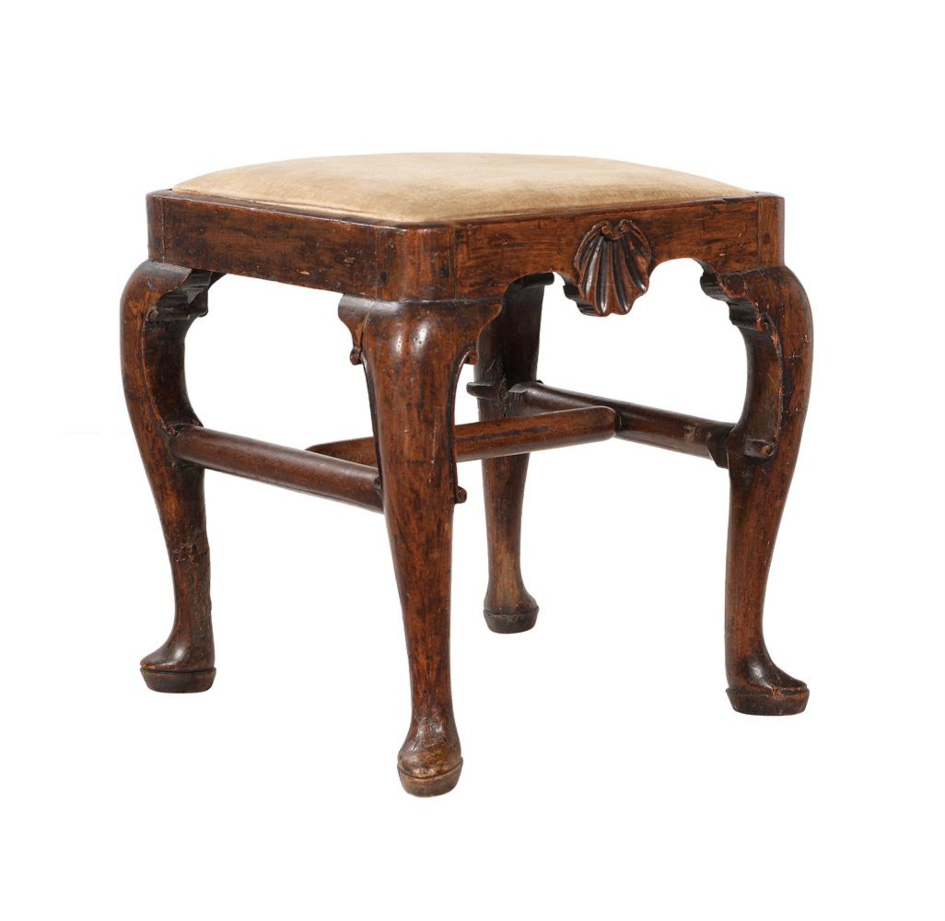 A GEORGE I WALNUT STOOL