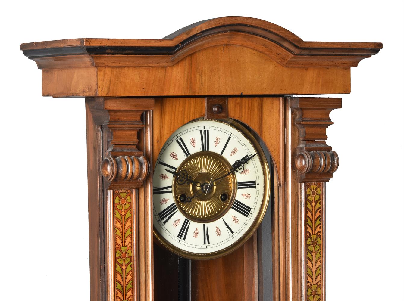 A WALNUT VIENNA STYLE WALL CLOCK - Image 2 of 3