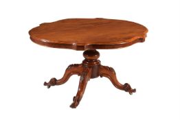 A VICTORIAN WALNUT CENTRE TABLE