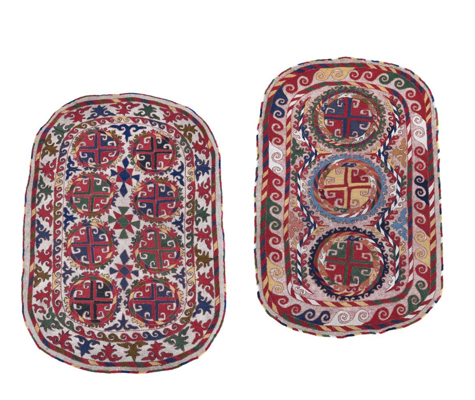 TWO UZBEK SADDLE COVERS