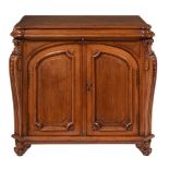 A VICTORIAN WALNUT SIDE CABINET