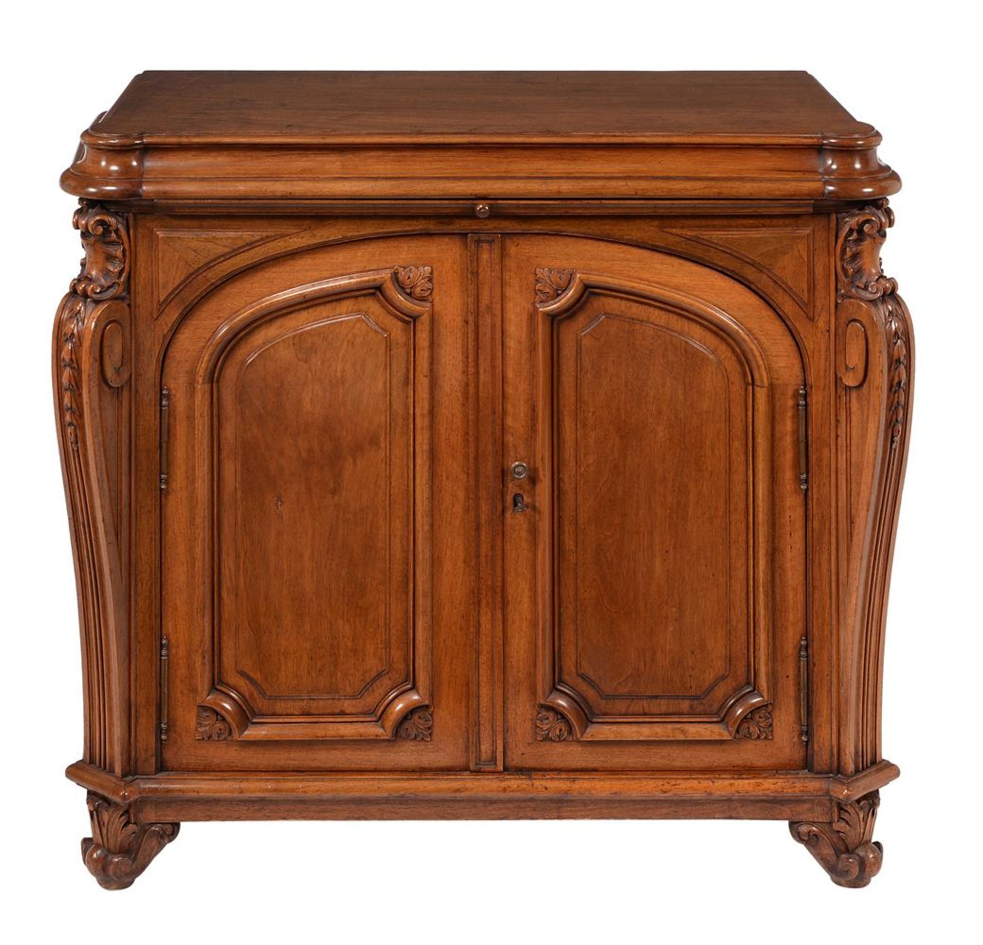 A VICTORIAN WALNUT SIDE CABINET