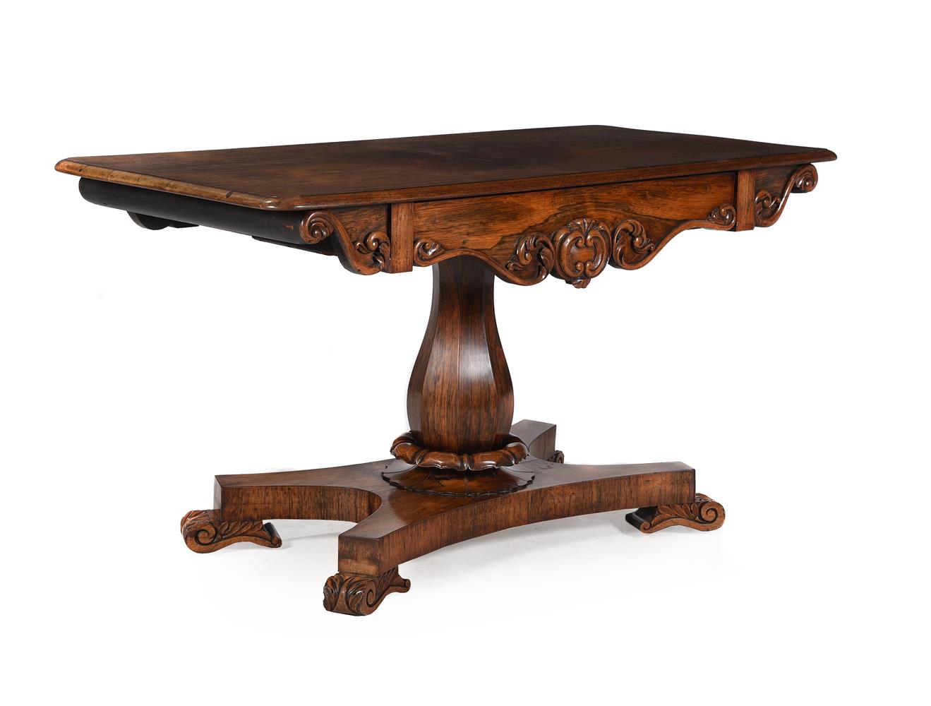 Y A WILLIAM IV ROSEWOOD LIBRARY TABLE - Image 2 of 6