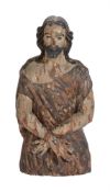 A SPANISH COLONIAL CARVED PINE AND PAINTED FIGURE OF JESUS CHRIST