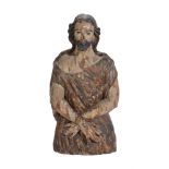 A SPANISH COLONIAL CARVED PINE AND PAINTED FIGURE OF JESUS CHRIST