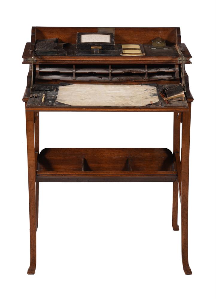 AN EDWARDIAN MAHOGANY METAMORPHIC SIDE AND WRITING TABLE - Image 2 of 3