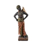 A PAINTED TERRACOTTA MODEL OF A BLACKAMOOR