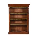 AN EARLY VICTORIAN MAHOGANY OPEN BOOKCASE