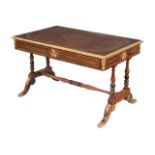 Y A ROSEWOOD AND GILT METAL LIBRARY TABLE